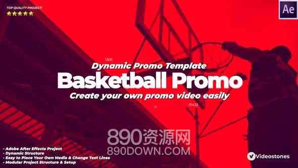 AE模板篮球体育运动视频片头宣传