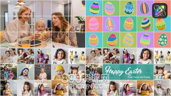 FCPX/Motion模板复活节彩蛋问候相册幻灯片