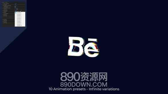 AE模板10套故障干扰扭曲效果的logo标志动画