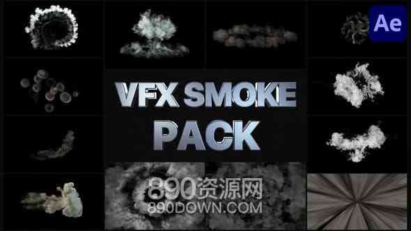 AE模板烟雾VFX动画合成特效素材包