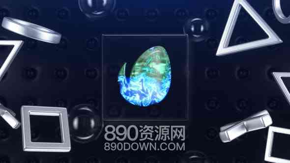 AE模板酷炫3D金属符号logo标志动画半透明毛玻璃